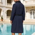 thumbnail image 6 of Jopfuhed Mens Robes Lightweight Long Kimono Bathrobe with Pockets Colorblock Breathable Cozy Spa Shower Nightwear Bath Robes, 6 of 10