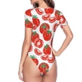 thumbnail image 4 of Haiem Hand Drawn Tomatoes Women's Crew Neck Short Sleeve Bodysuit Tops Stretchy Slim Basic-XX-Large, 4 of 9