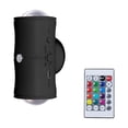 thumbnail image 2 of Double Head RGB Wall Sconce Motion Sensor LED Wall Light Type C Rechargeable 7 Color Lighting Effect Indoor Decor for Corridor Stair Bedroom Bar, Black, Versatile Seasonal Accent for Entryway Mantel, 2 of 7
