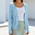 thumbnail image 5 of Craaazy Women's Lightweight Cardigan Loose Fit Open Front V Neck Long Sleeve Summer Casual Button Down Shirts Gifts, 5 of 5
