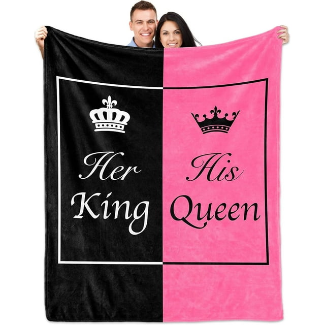 LHSHID Wedding Gifts for Newlywed Couple Mr and Mrs Honeymoon Throw Blanket Anniversary Romantic Gifts for Women Men Couples Gifts for Her Him Girlfriend Boyfriend Blankets for Couch Bedches 60x80in