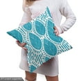 thumbnail image 4 of Ambesonne Blue and White Fabric by the Yard Upholstery, Leaf and Stripes, 1 Yard, Blue and White, 4 of 4