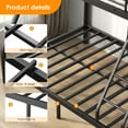 thumbnail image 4 of VLDTDRDI 500LBS Metal Bunk Bed,Twin Over Full Size Loft Bunk Bed with Ladder and Guardrail,Heavy Duty Metal Bed Frame for Teens Adults, Black, 4 of 9