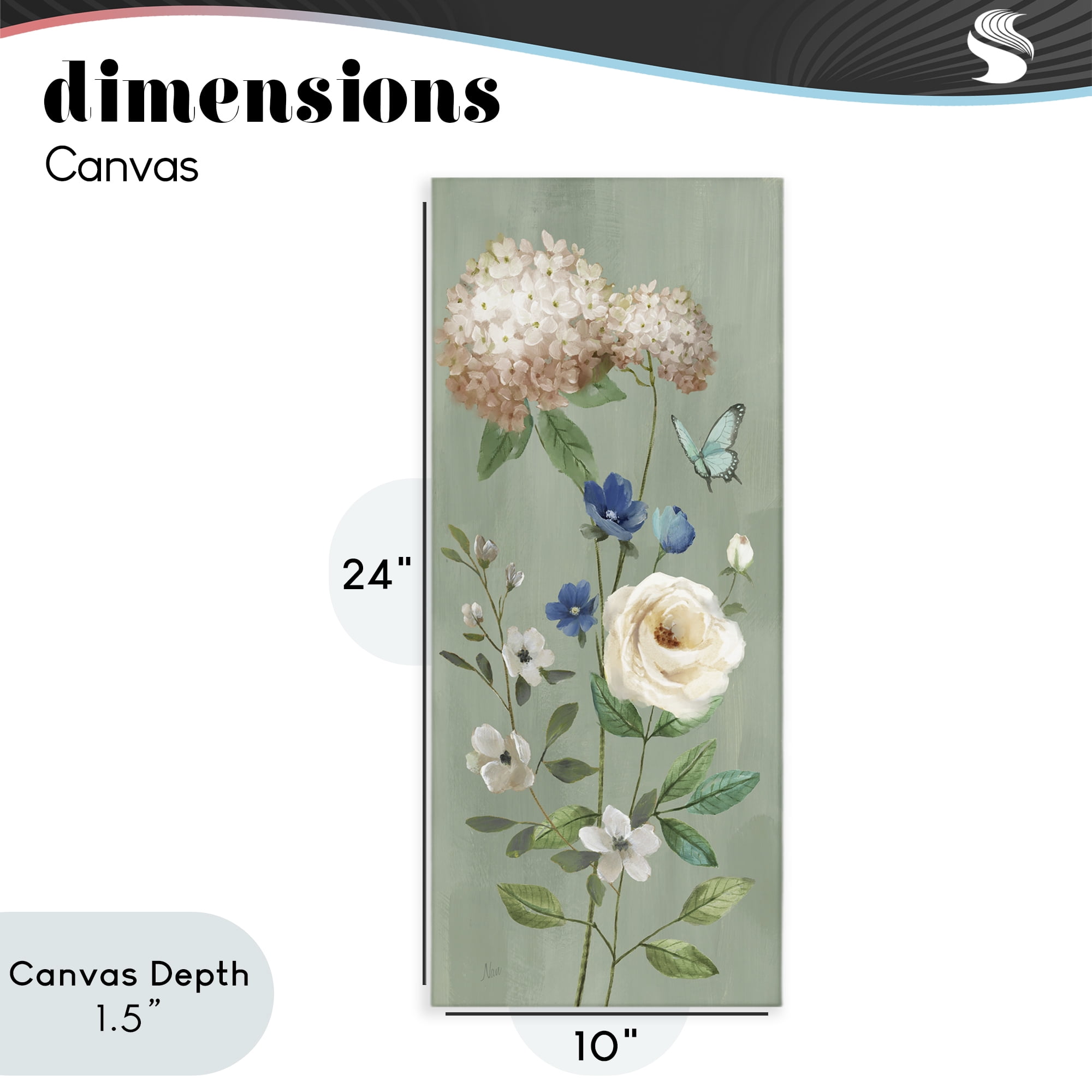 Stupell Industries Hydrangea & Rose with Butterfly Canvas Wall Art, design by Nan