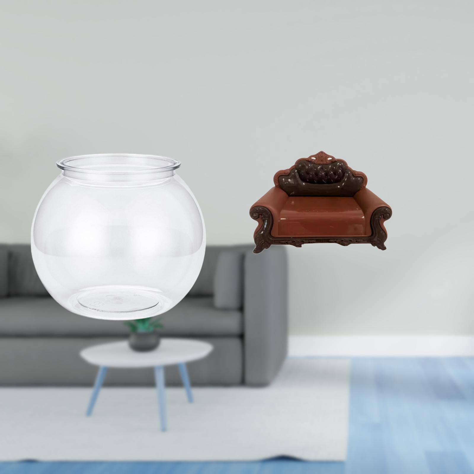 Desktop Aquarium Tank Transparent Small Fish Bowl Vase PP Material Ideal for Office Living Room Decor