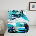 thumbnail image 3 of Erosebridal Blue Butterfly Bedding Teens Romantic Style Comforter Set Colorful Gradient Duvet Set Cute Animal Butterfly Print Quilts Botanical Flowers Decor Bedding Queen Size 3 Pcs, 3 of 6
