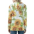 thumbnail image 2 of Renewold Novelty Hoodie Gymnasium Full-Zip Workout Tops with Kangaroo Pockets Fall Sunflowers Graphic Active Sweatshirt Coat Recreation Jackets for Women,Size L, 2 of 6