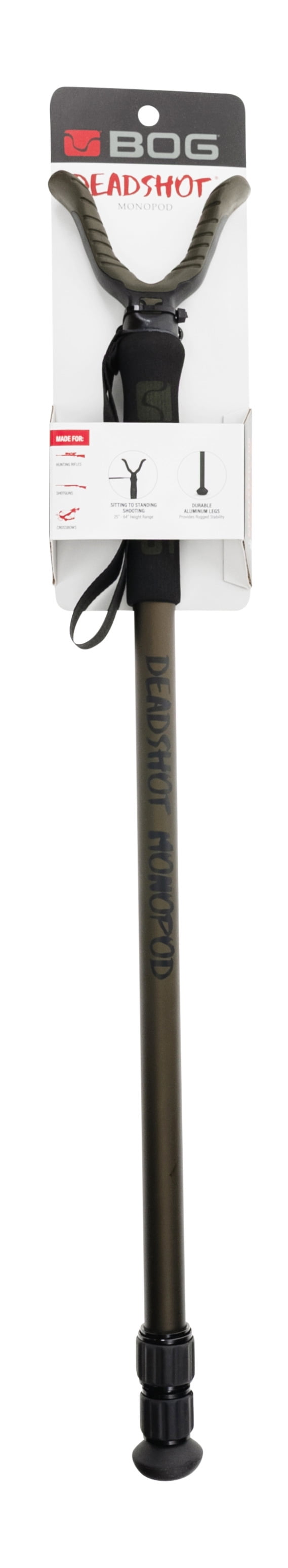 BOG Deadshot Monopod. Aluminum, Foam Grip, Rubberized Shooting Yoke, External Twist Locks.