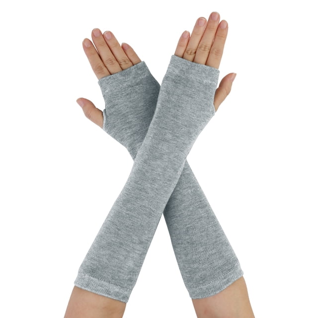 Unique Bargains Mélanges de Coton pour Femmes Manches Extensibles Gants Longs Sans Doigts