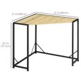 thumbnail image 3 of HOMCOM Corner Desk, Computer Writing Desk with Metal Frame, Natural, 3 of 10