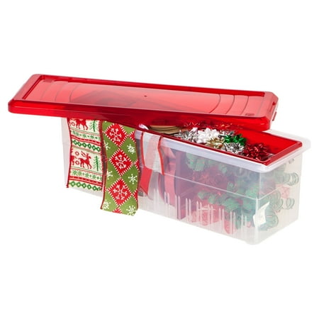 Red Jumbo Bin - IRIS Ribbon Storage Box, Red