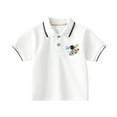 thumbnail image 3 of XUELUO Baby Boys Athletic Shirts Summer Cute Cartoon Print Lapel Button Down Short Sleeve Casual Comfortable Soft Tee Shirts Outwear,White,18-24 Months, 3 of 3