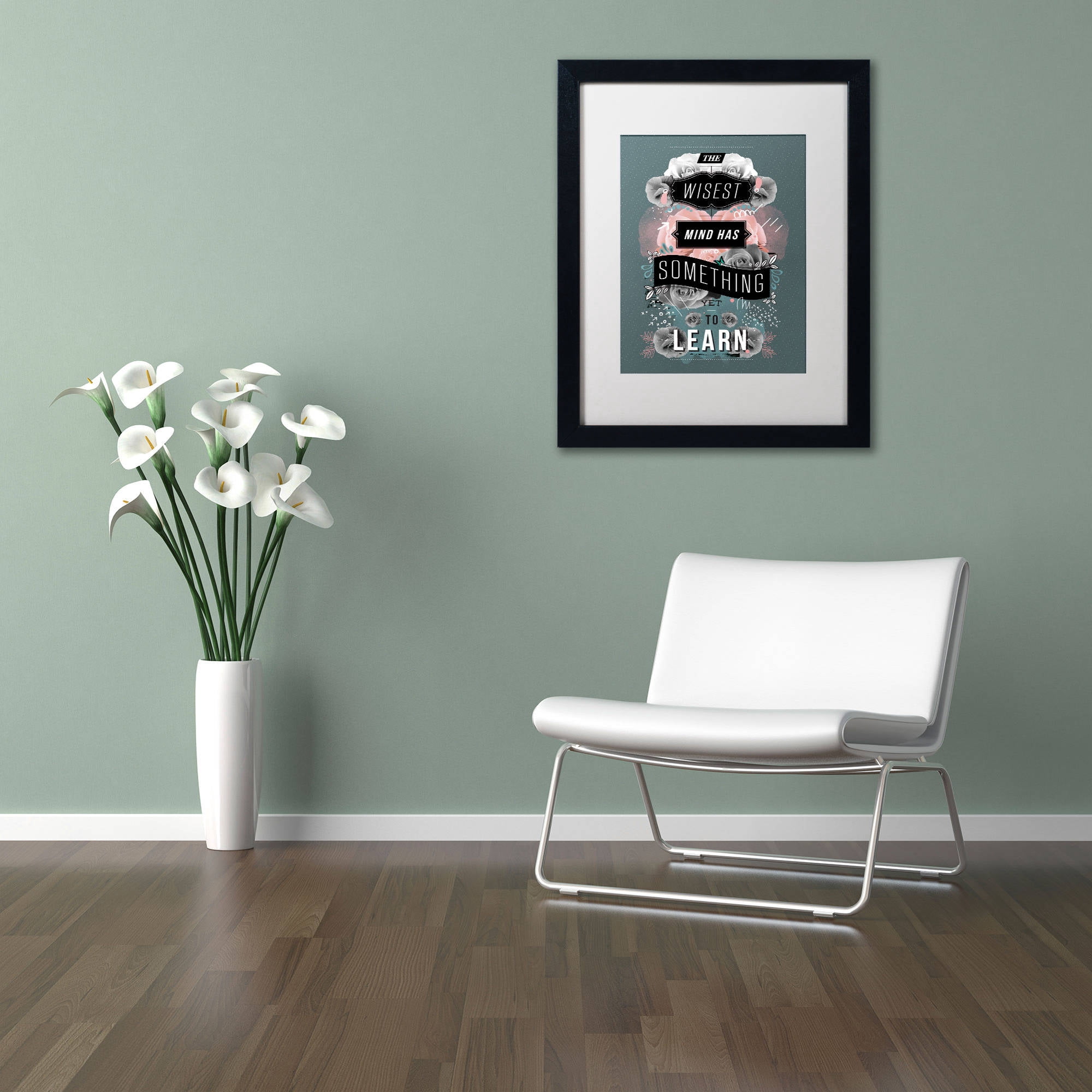 Trademark Fine Art "A Beautiful Mind" Canvas Art by Kavan & Co, White Matte, Black Frame