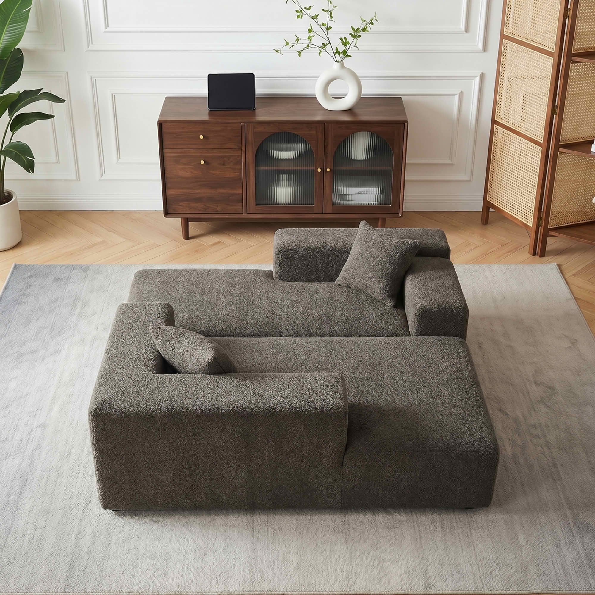 MAYEERTY 104" Cloud Sectional Couch with L-Shape Chaise, Modern Modular Sofa with Deep Seat, Upholstered Couches with Back Cushion for Living Room Bedroom, No Assembly Required