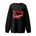 thumbnail image 4 of Oversized Crewneck Womens Sweatshirts, Fashion Love Letter Print Loose Valentines Day Gift Dropped Pullover Sweater (X-Large, Black 05), 4 of 4