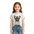 thumbnail image 2 of Ruiwill School Shirts For Girls Summer Crew Neck Short Sleeve Kids Tops Casual Back To School Letter Print School Outfits For Girls Size 6-7 Years, 2 of 3