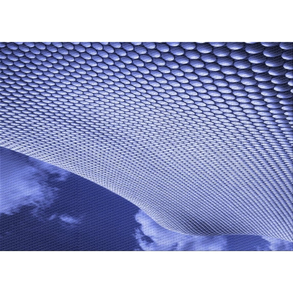 Ahgly Company Indoor Rectangle Patterned Jeans Blue Area Rugs, 7' x 10'