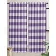 thumbnail image 2 of Living Room Curtains 72 Inches length, Purple Checkered Window Treatment Curtain Drapes, Farmhouse Buffalo Plaid Light Filtering Drapes for Bedroom Laundry Room, 52"x72", 2 Panels, 2 of 7