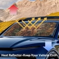 thumbnail image 6 of Xixirimido Windshield Sunshade for Car Foldable Front Window Cover Sun Shade Sun Visor Block UV Rays Universal Fit Automotive Accessories, American Flag Highland Cattle Leaves, 6 of 8