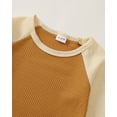 thumbnail image 4 of 3T Baby Boys Outfits 4T Boys Fall Winter Clothes Toddler Boys Long Sleeve Color-blocked Top Pants 2PCS Set Khaki, 4 of 8