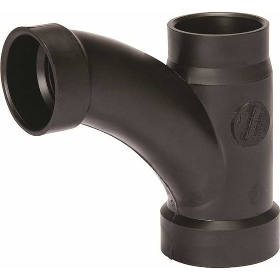 NIBCO C5812LHD332 3 in. x 3 in. x 2 in. ABS DWV All Hub Long-Radius Sanitary Tee