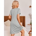 thumbnail image 3 of Ekouaer Womens Nightgown Short Sleeves Sleepwear V Neck Nightgowns for Women Petal Sleeves Houses Dress Sleepshirt, 3 of 6