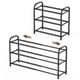 thumbnail image 1 of Gonfoam Zapatero expandible de 3 niveles, estante ajustable para zapatos, organizador de almacenamiento, zapatero independiente de metal resistente para puerta de armario de entrada (negro), 1 of 5