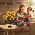 thumbnail image 4 of HCBY Valentine's Day Rose Flower Bonsai Tree Light, Modern Home Decor Centerpiece with Warm Glow, 24 LED USB/Battery Lamp, Adjustable Branches, Romantic Gift Idea (Orange,19.6"), 4 of 6