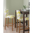 thumbnail image 2 of Yellow Watercolor Floral Bar Stool Covers Set of 4, Spring Flower Abstract Art Stretch Washable Bar Chair Covers with Backs, Removable Pub Counter Height Chair Cover for Kitchen Dining Room Cafe, 2 of 7