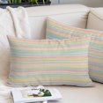 thumbnail image 2 of Colorful Striped Throw Pillow Covers, Modern Farmhouse Vertical Stripes Burlap Soft Breathable Pillow Cases with Invisible Zipper for Sleeping, Small Pillowcases for Couch Bed Sofa Chair 16x24 Inches, 2 of 9