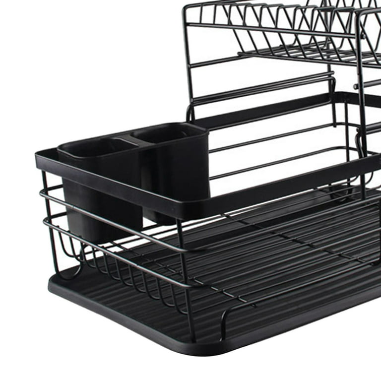 BOBELA Dish Drying Rack,Dish Racks for Kitchen Counter,Dish Drainers with Removable Utensil Holder,Dish Drying Rack with Drainboard and Extra Dish