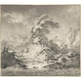 thumbnail image 3 of Hendrik Meijer 16x15 Black Modern Framed Museum Art Print Titled - Stormy Landscape (1776), 3 of 5