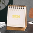 thumbnail image 6 of Colaxi 2024 Calendar Mini Desk Calendar,Portable,Ornaments,Standing Flip Desktop Calendar,Twin Wire Binding Calendar for Home Office white Cowhide, 6 of 10