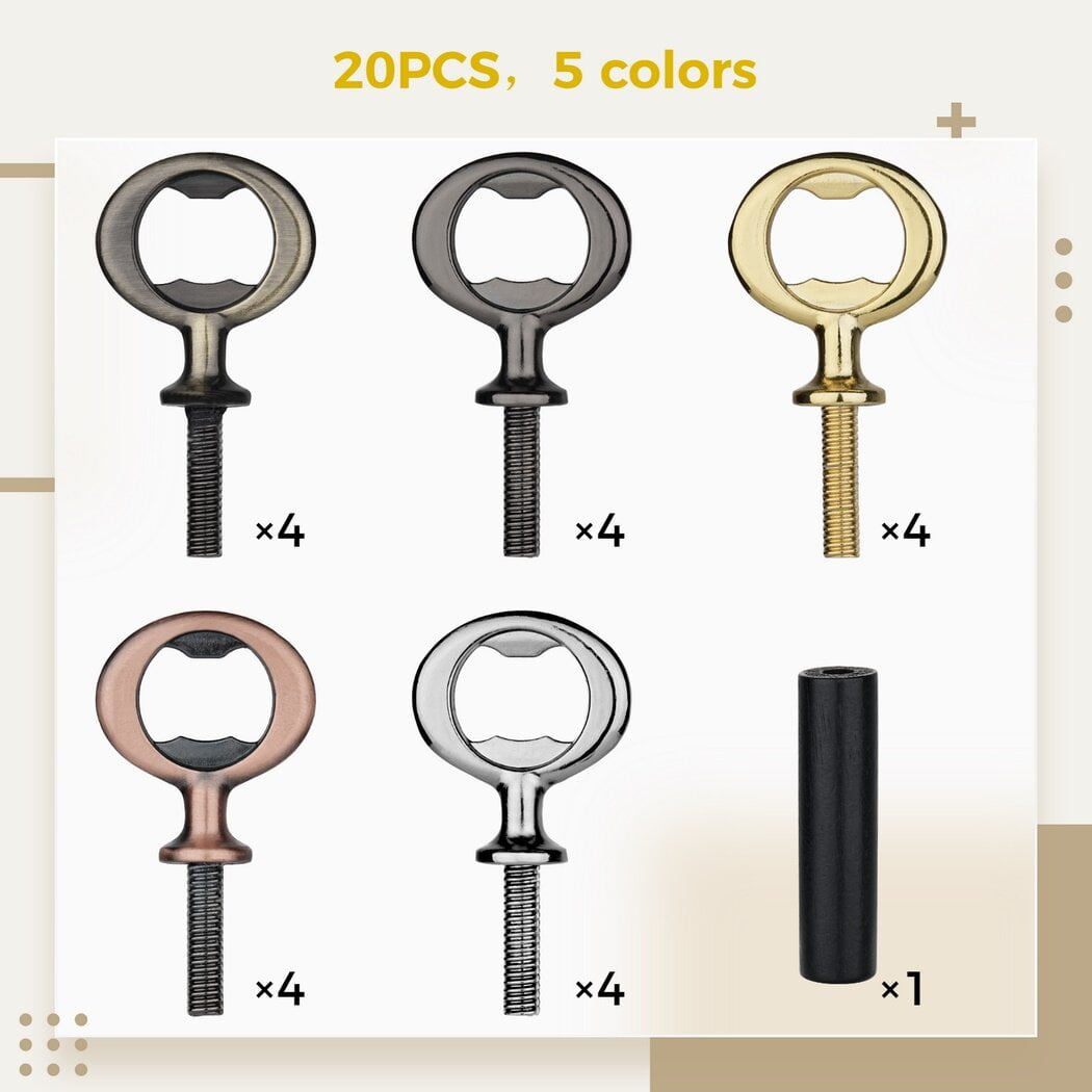 Metal Bottle Opener Blank Stainless Steel Flat Bottle Opener Inserts Kit  Threaded Beer Opener Hardware for Valentine's Day Wedding Wine Party Wood