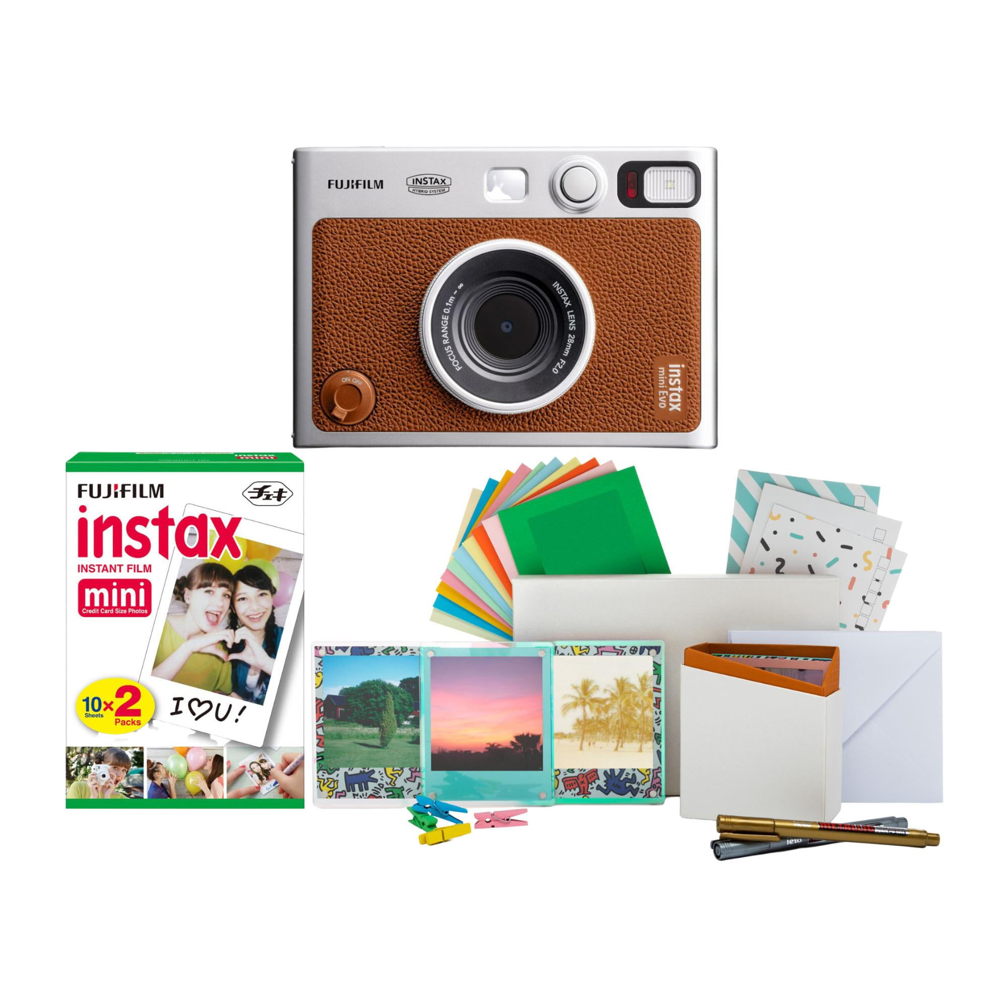 Fujifilm Instax Mini Evo Instant Camera w/Film Exposures and Accessories Bundle