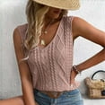 thumbnail image 2 of MESSUEN Sleeveless Tops Womens T Shirts Loose Fit V-neck Raglan V Neck Tops Knitted Tank Top Cable Knit Sweater Vest Solid Tee Shirts Sleeveless Tees for Women Womens Tops Summer Pink XL, 2 of 5