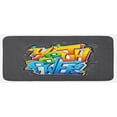 thumbnail image 1 of Youth Kitchen Mat, Graffiti Art Themed Illustration Youth Power Words on Abstract Backdrop in Grey Color, Plush Decorative Kitchen Mat with Non Slip Backing, 47" X 19", Multicolor, by Ambesonne, 1 of 1