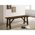 thumbnail image 6 of 53.875 Inch Rustic Walnut Finish Live Edge Solid Wood Dining Bench, Distressed Rubberwood Bench with Angled A-Frame Legs for Farmhouse Dining Room Entryway, 6 of 10