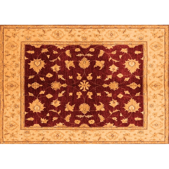 Ahgly Company Indoor Rectangle Oriental Orange Industrial Area Rugs, 3' x 5'