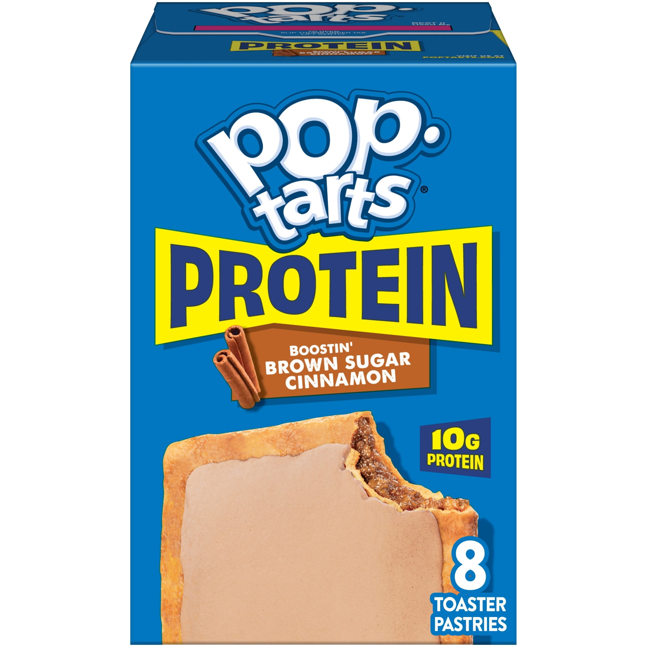 (12 pack) Pop-Tarts Protein Toaster Pastries, 10g Protein, Boostin' Brown Sugar Cinnamon, 14.3oz Box (8 Pop-Tarts)