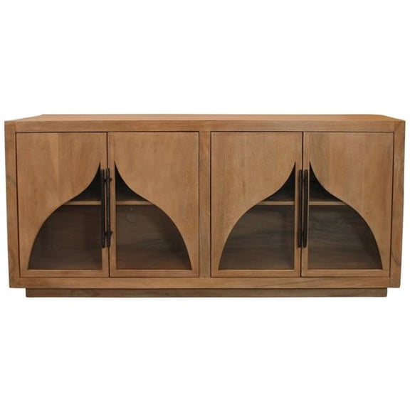Kate 4-Door Solid Wood Sideboard with Acacia Wood in a Natural Finish