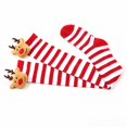 thumbnail image 4 of Yuanlong Womens Socks Merry Christmas Striped Reindeer 3D Detail Knee High Stockings Daily Holiday Cute Cartoon Doll Socks, 4 of 4