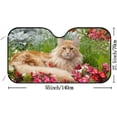 thumbnail image 3 of Car Windshield Sunshade Blocks Sun Visor Protector the Maine Coon Flower Foldable Sun Shield For Vehicle Car Truck SUV Van 51x27.5 inches Keep Vehicle Cool, 3 of 6