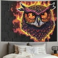 thumbnail image 2 of Orinice Owl Fire Eyes Tapestry Wall Hanging Unique Style for Home Decor, Graphic Tapestries for Living Room Bedroom Apartment Farmhouse Dorm 50x40inch, 2 of 6