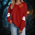 thumbnail image 2 of Godom Halloween Womens Oversized Sweatshirts Ghost Graphic Crewneck Pullover Long Sleeve Hoodies Tops Fall Fashion Outfits 2025 Clothes, 2 of 5