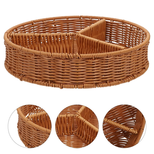 unbranded 1Ud Canasta Multiusos De Almacenamiento Imitación Ratán Color Marrón Para El Hogar