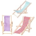 thumbnail image 2 of EeaseCA 3Pcs Artificial Mini Beach Chair Model Micro Landscape Miniature Beach Chair Doll House Mini Furniture, 2 of 7