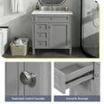 thumbnail image 6 of 30-Inch White Modern Bathroom Vanity with Top Ceramic Sink - Free-Standing Storage Cabinet, 3 Drawers (2 Regular + 1 Tip-out) & 1 Door, Adjustable Shelf, Cabinet Door Organizer, Solid Wood Legs & MDF, 6 of 7