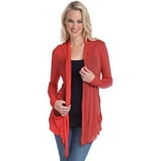 Semi-sheer Cardigan Cover-up with Pockets (1X, Marsala)