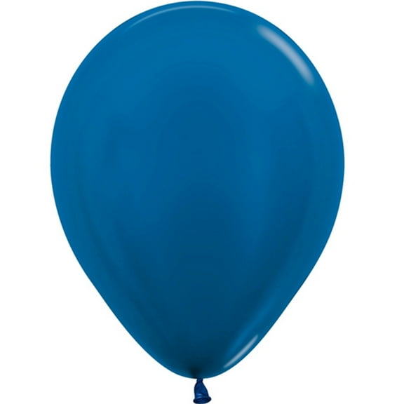 5 inch Sempertex Metallic Blue Latex Balloons (100 Pack) - Party Supplies Decorations